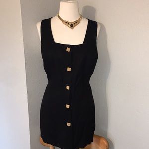Vintage black and gold button top